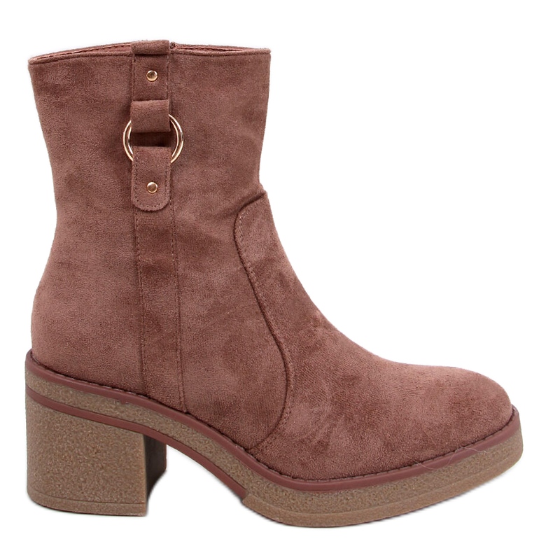 Botine Cooke Khaki cu toc lat maro