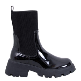 Cizme Chelsea lăcuite Batson Black negru Cizme Chelsea lăcuite Batson Black negru