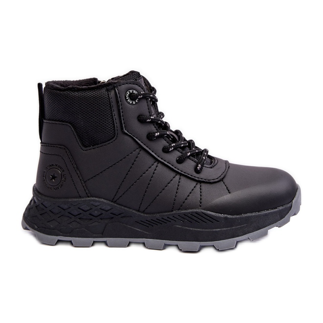 Pantofi de trekking Trapper izolați pentru copii Black Big Star MM374203 negru