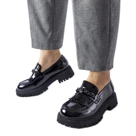 Mocasini negri cu catarama de la Agordina negru