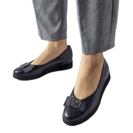 Balerini negri cu fundă pe pană negru