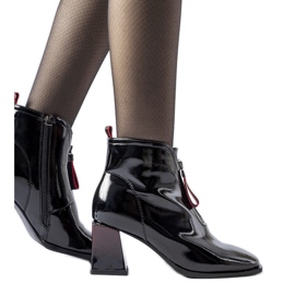 Botine negre lacuite cu bloc Bibbiano negru Botine negre lacuite cu bloc Bibbiano negru