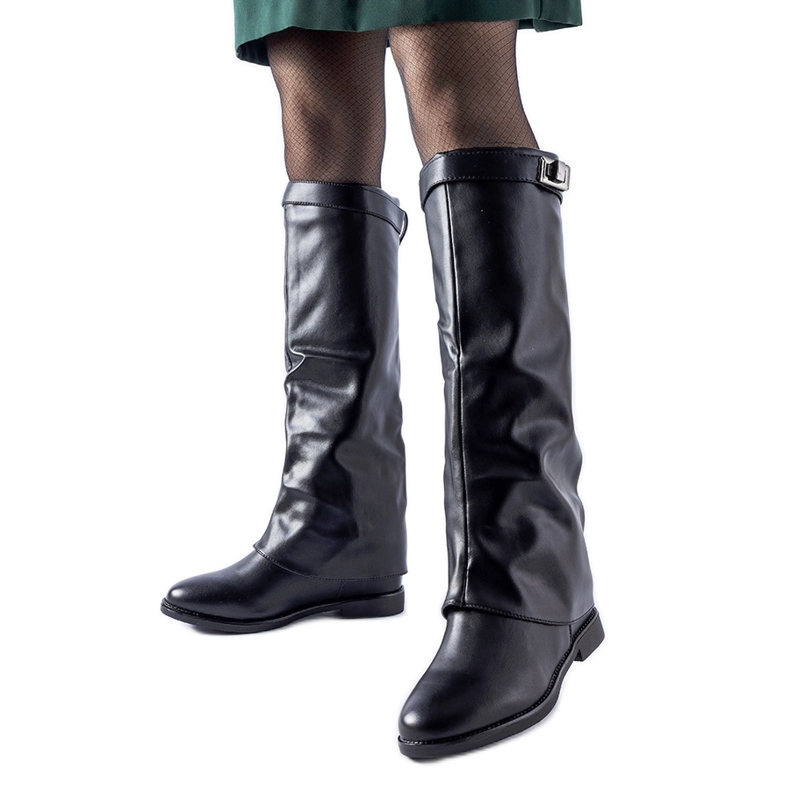 Cizme negre izolate cu pană ascunsă Mia negru