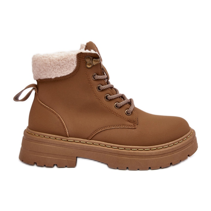 Cizme din piele de damă cu piele de oaie maro Lynnvia Cizme din piele de damă cu piele de oaie maro Lynnvia