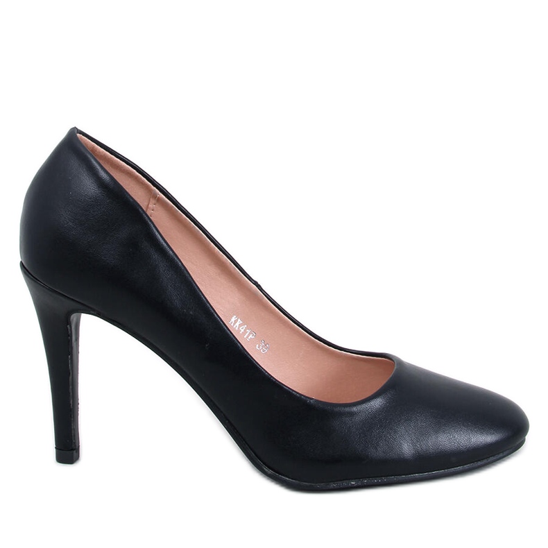 Pompe Linda Black cu vârf rotund negru