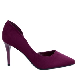 Tocuri din piele intoarsa cu decupaj de la Samira Wine violet Tocuri din piele intoarsa cu decupaj de la Samira Wine violet