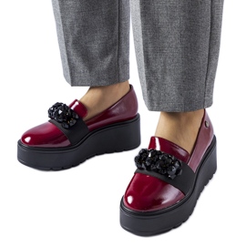 Pantofi de culoare burgundy pe platforma Edma roșu Pantofi de culoare burgundy pe platforma Edma roșu