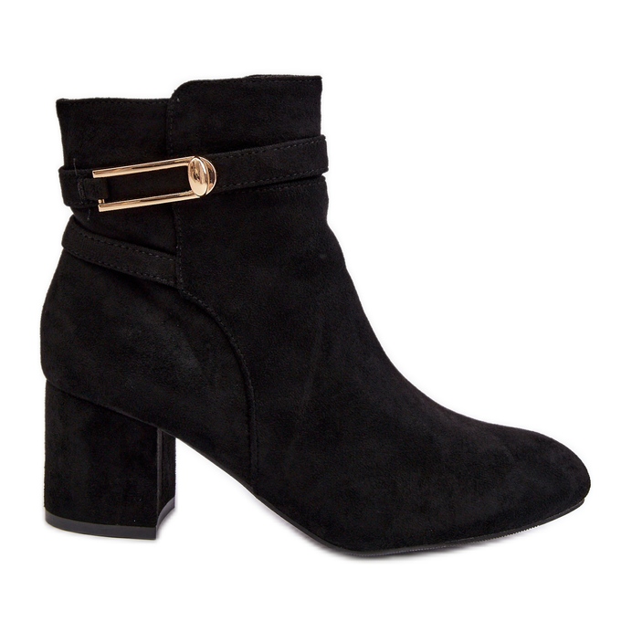 Botine de damă cu toc joasă Verice negre negru Botine de damă cu toc joasă Verice negre negru