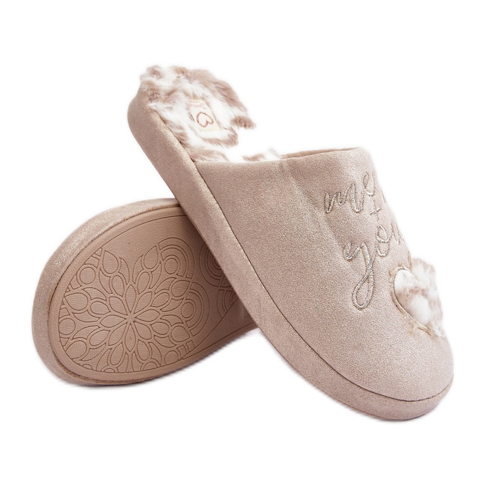 Papuci Geraja strălucitori pentru femei bej