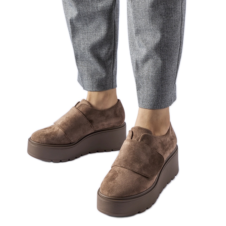 Pantofi maro cu platforma Palet