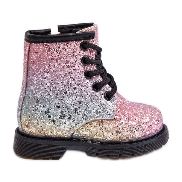 Cizme izolate cu sclipici pentru copii cu fermoar Multicolor Saussa Cizme izolate cu sclipici pentru copii cu fermoar Multicolor Saussa