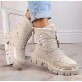 Cizme de zapada de dama izolate cu fermoar, bej Filippo DBT4960