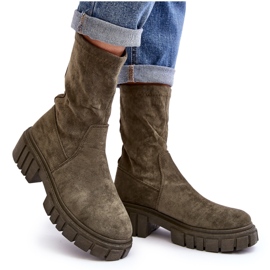 Cizme plate cu slip-on pentru muncitori Divella verzi verde