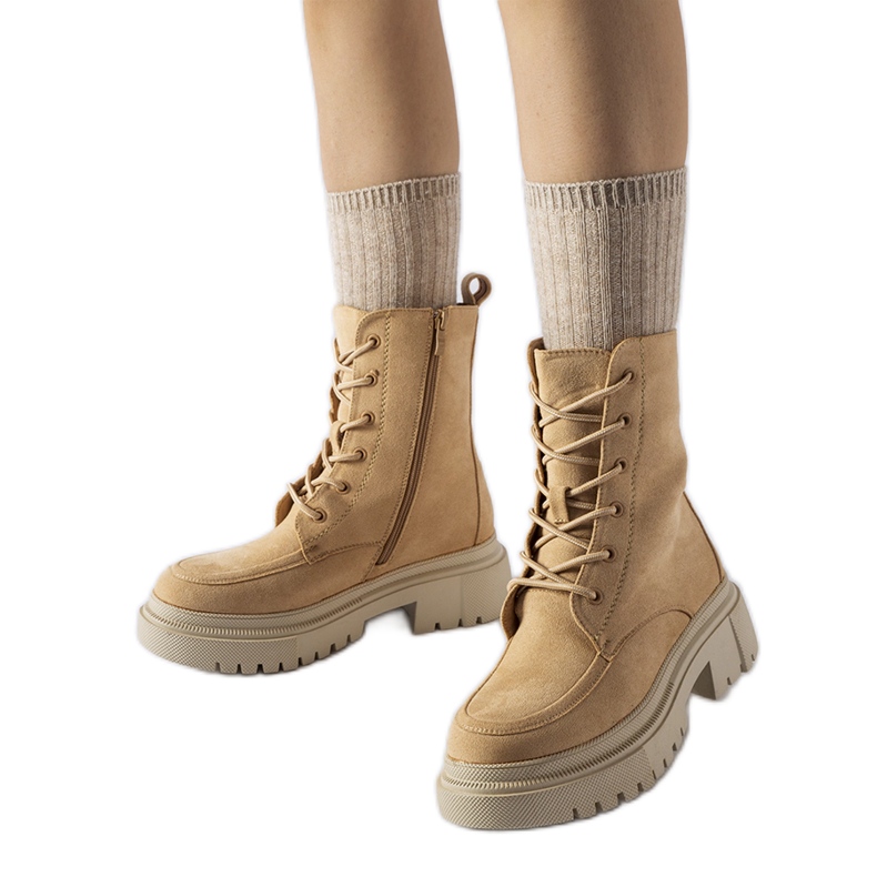 Cizme maro cu talpă Riel masivă