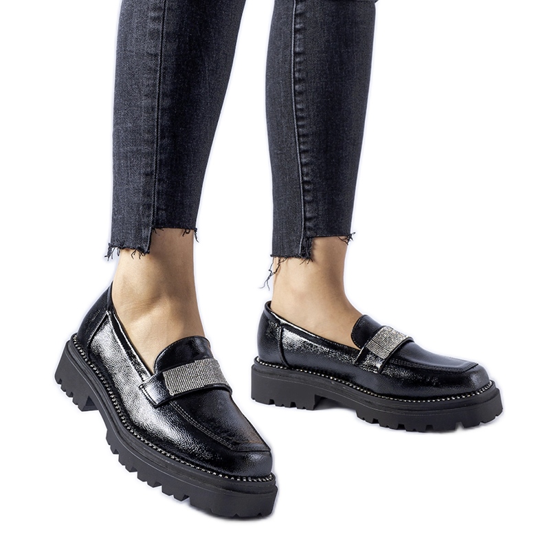 Mocasini Fecteau de culoare neagra negru