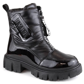 Filippo W PAW498A cizme de zăpadă izolate negre cu fermoar negru