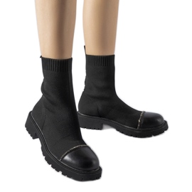 Botine cu șosete negre cu strasuri de la Vail negru Botine cu șosete negre cu strasuri de la Vail negru