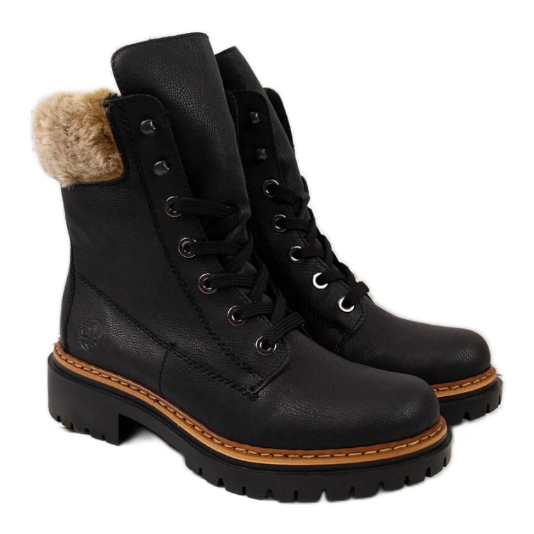 Cizme Rieker cu blana W 72630 R484 negru