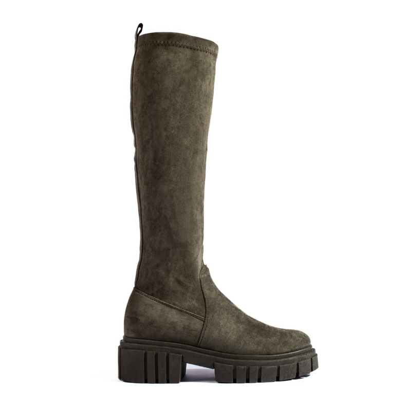 Cizme slip-on Shelovet de piele intoarsa verde inchis Cizme slip-on Shelovet de piele intoarsa verde inchis