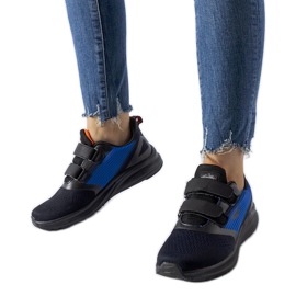 Tenisi Marston negri și albaștri cu velcro negru Tenisi Marston negri și albaștri cu velcro negru