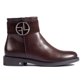 W. Potocki Cizme joase maro cu toc plat de la Potocki W. Potocki Cizme joase maro cu toc plat de la Potocki