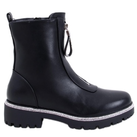 Botine Teah Black cu zirconiu negru Botine Teah Black cu zirconiu negru
