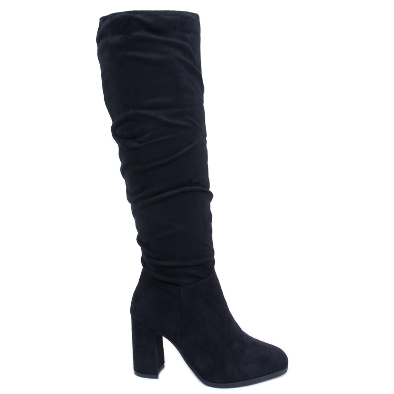 Cizme clasice Vilma Black cu toc negru