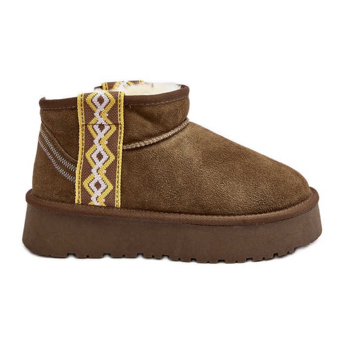 Cizme de zăpadă de damă din piele intoarsa cu talpa groasa, verde Vebissat