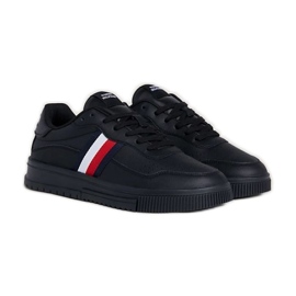 Pantofi Tommy Hilfiger Supercup Leather Stripes M FM0FM048240GQ negru