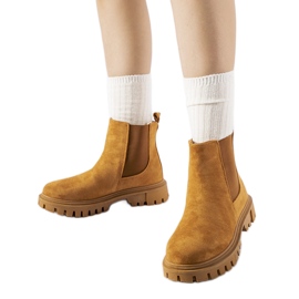 Botine Davenport caramel cu slip-on maro Botine Davenport caramel cu slip-on maro