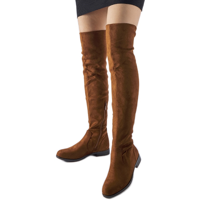 Cizme Scandale lungi maro calde din piele ecologica Cizme Scandale lungi maro calde din piele ecologica