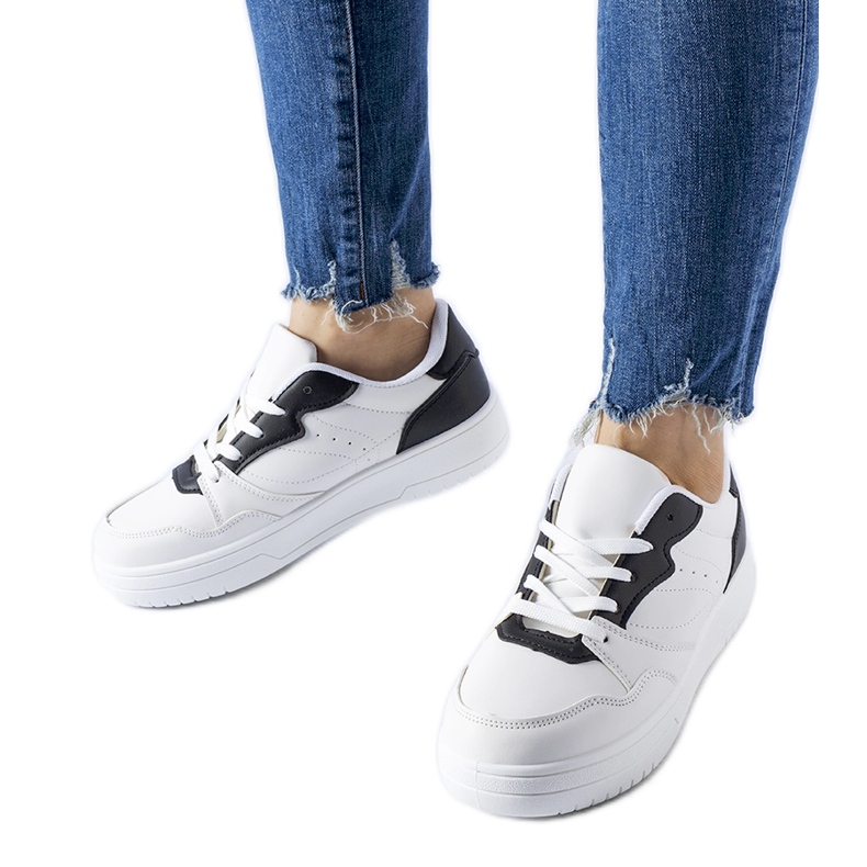 Tenisi albi cu accente Fournie negre