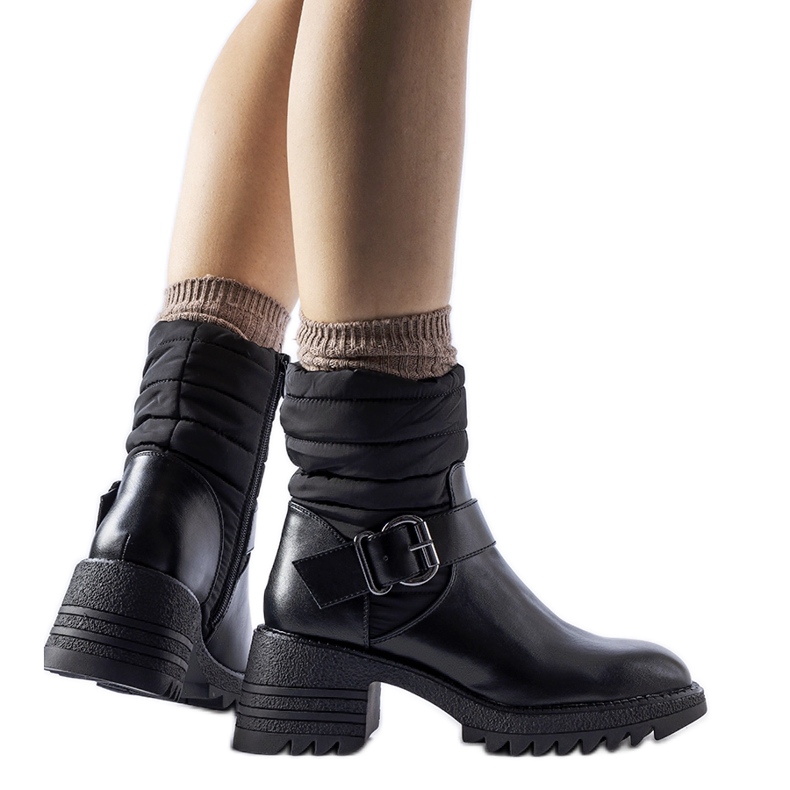 Cizme calde negre cu talpă Nisri masivă negru