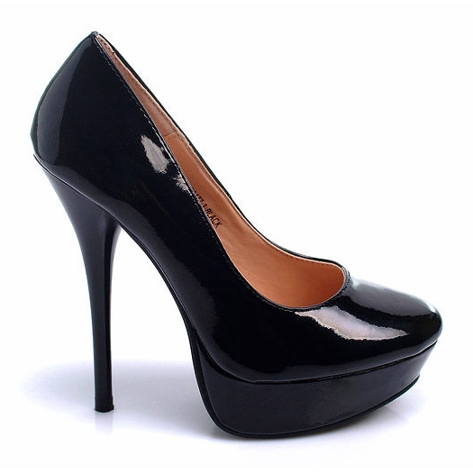 Ideal Shoes Pinii platformei vopsite negru