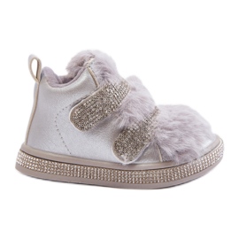 Cizme de zăpadă izolate Leela argintii pentru copii