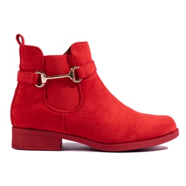 Botine de dama din piele intoarsa rosie Shelovet roșu Botine de dama din piele intoarsa rosie Shelovet roșu