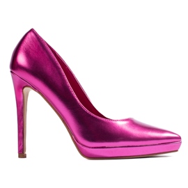Pompe cu toc înalt Shelovet fucsia metalice violet