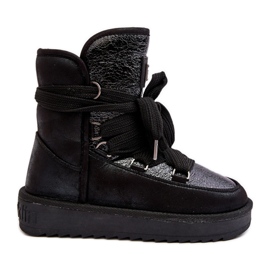 Cizme De Zăpadă Damă Cu Legături D.Franklin DFSH370006 Negru