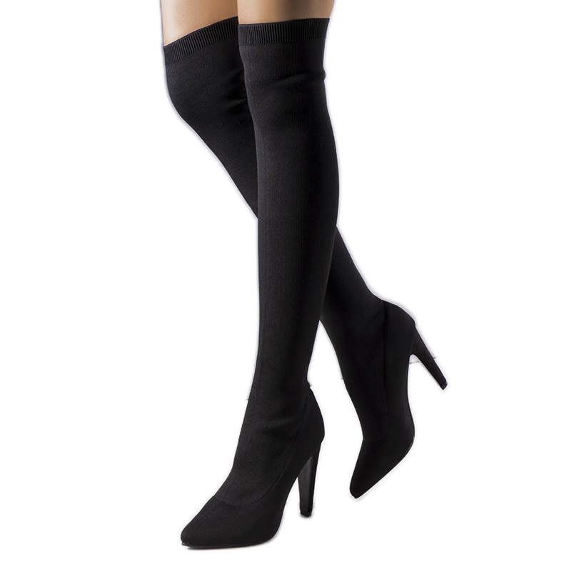 Cizme Virginia din stofa neagra negru