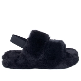 Papuci de dama cu elastic Rhodes Black negru