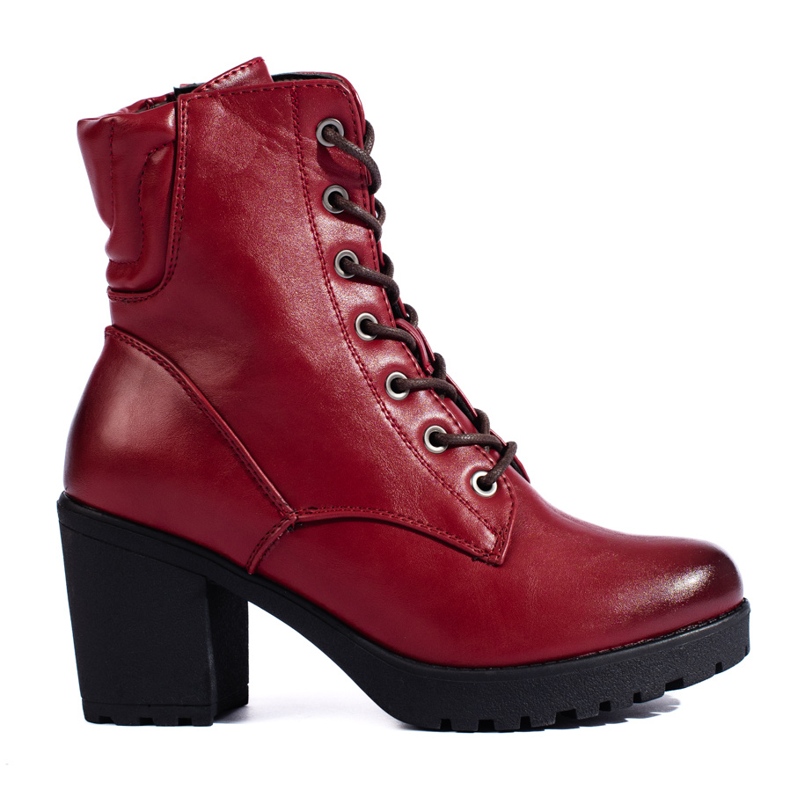 Botine bordeaux cu legături de la Daszyński roșu Botine bordeaux cu legături de la Daszyński roșu
