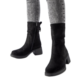 Botine negre din piele de căprioară ecologică Agordino negru Botine negre din piele de căprioară ecologică Agordino negru