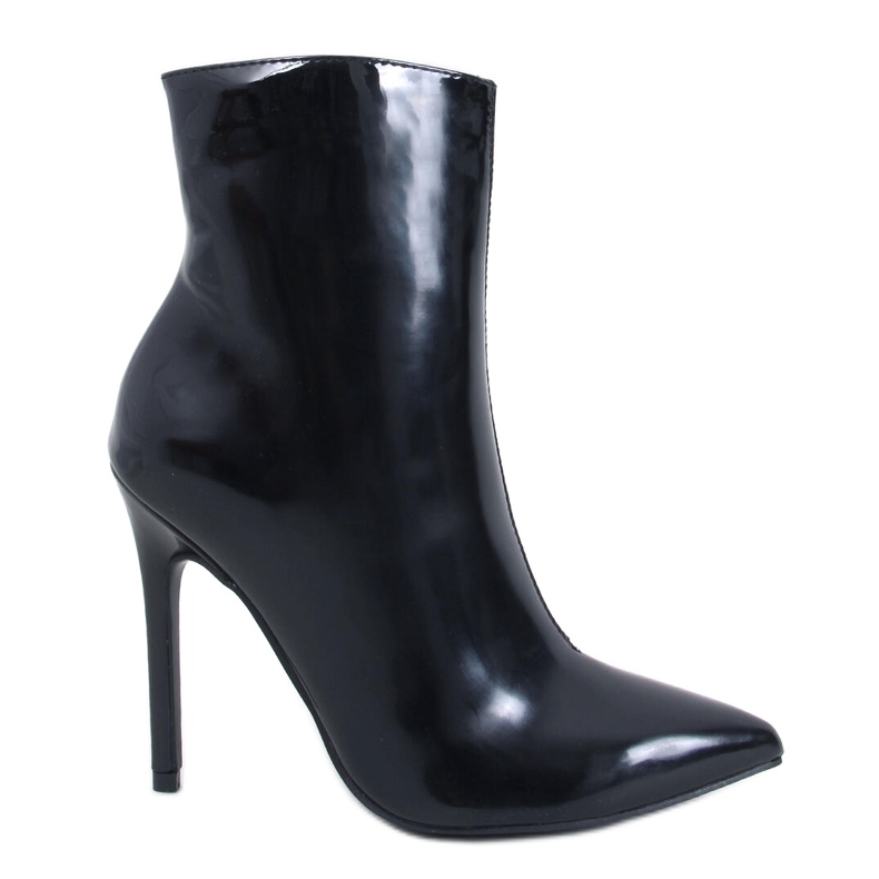 Roah Botine stiletto lacuite negre negru