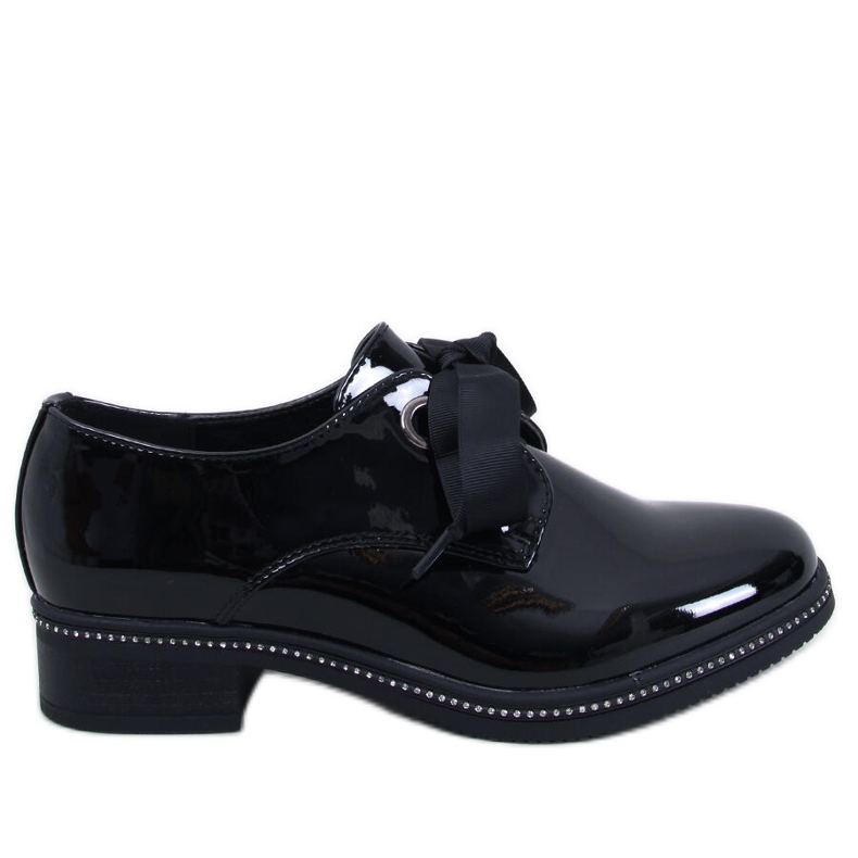 Mocasini Davia Black patent negru