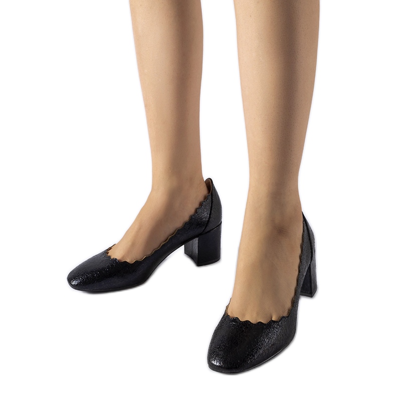 Pompi cu toc Remanzacco negri negru