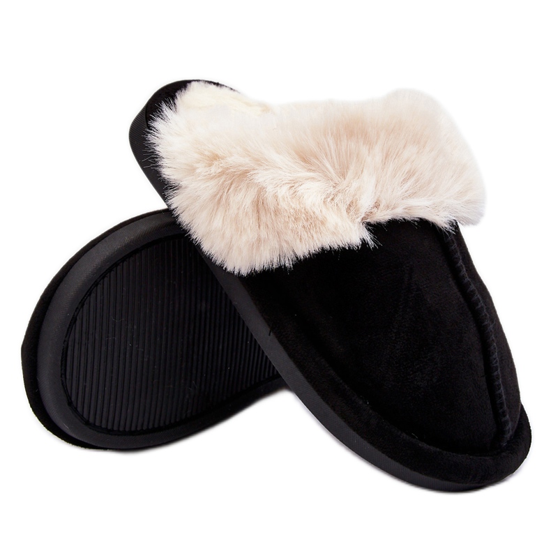 Papuci copii Befana negri cu blana negru