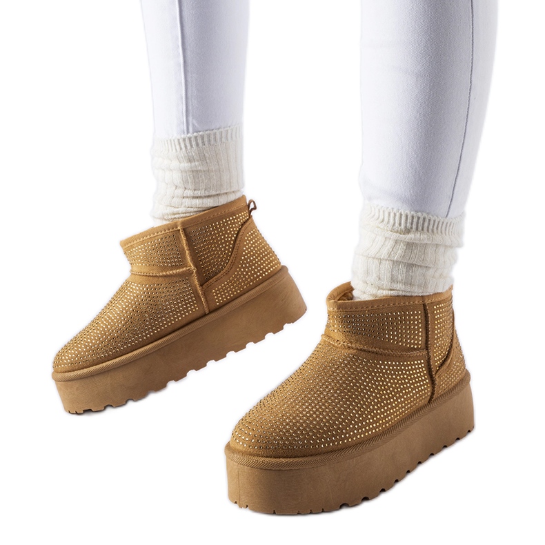 Cizme de zapada maro cu strasuri Sonora