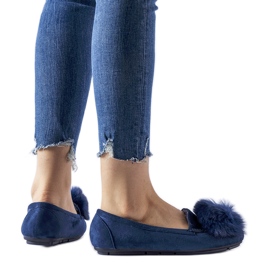 Papuci izolați bleumarin cu pompon Marchetti albastru Papuci izolați bleumarin cu pompon Marchetti albastru