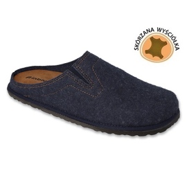 Papuci barbatesti Inblu cu insertie din piele 155M024 bleumarin albastru