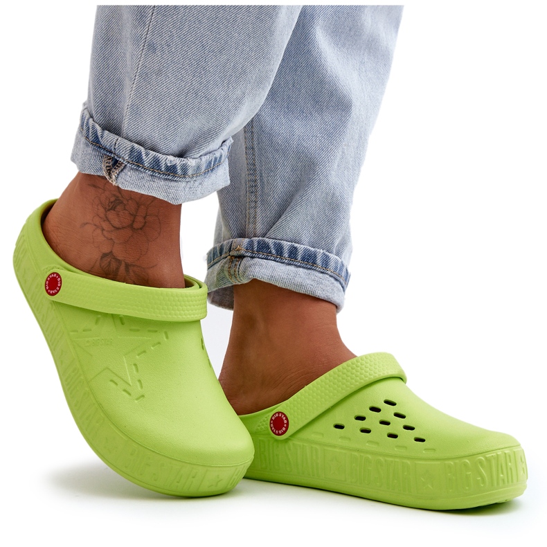Flip-flops ușoare pentru damă Crocs Big Star II275006 verde